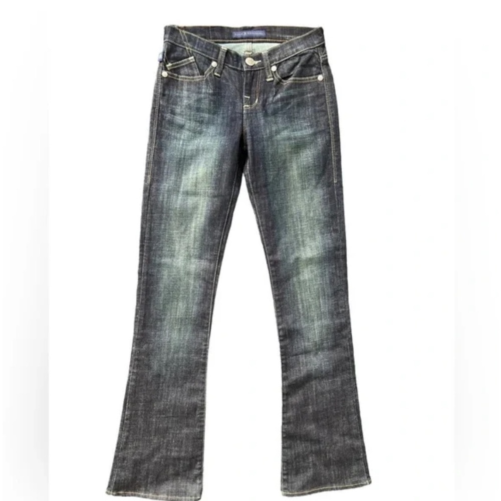 Rock & Republic Kasandra Mid Rise Bootcut Dark Wash Bling Pockets